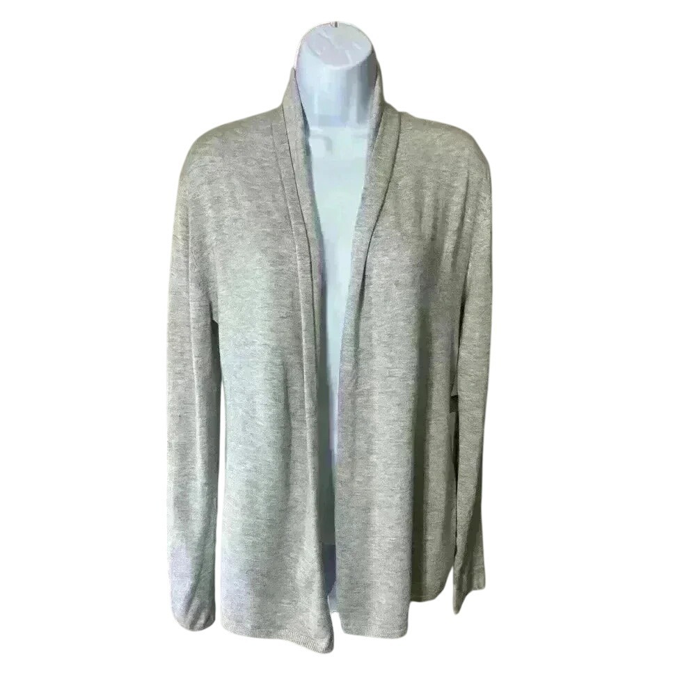 Premise Womens Gray Open‎ Front Long Sleeve Cardigan Sweater